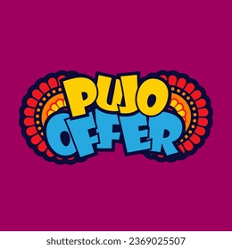 Durga Puga Offer text typography banner design template