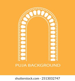 Durga Puja Border Decorations Durga Puja Frame Durga Puja Background. Discount, Sales Tags Creative Design. Vector illustration . EPS 10