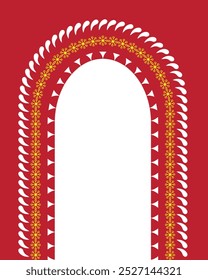 Durga Puja Border Decorations, Puja Frame Background. Hindu Festival Durga Puja Border Decorations Vector illustration. Happy Durga Creative Border Design Illustration Indian Festival