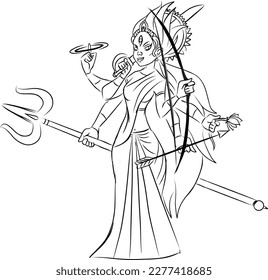 Celebración Durga puja en India. pancarta creativa
