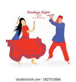 Afiche de la celebración de Durga Puja. Danza de Graba y resumen de la noche de dandiya. Diseño de pancartas.