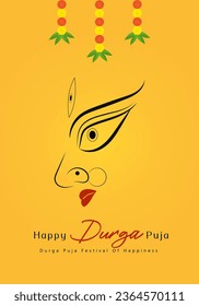 durga puja creative social media banner design with mahalaya, sasthi, saptami, ashtami, navami and vijayadashami