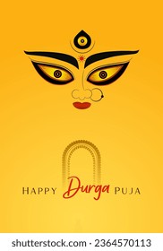 durga puja creative social media banner design with mahalaya, sasthi, saptami, ashtami, navami and vijayadashami
