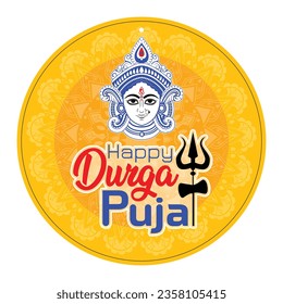 Durga Puja Dangler creation. Traditional design template.  