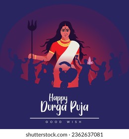 Durga puja digital art design
