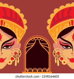 durga puja faces navratri, design