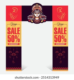 Durga Puja Festival Banner Design Template