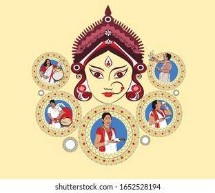 durga puja festival bengali culture illustration