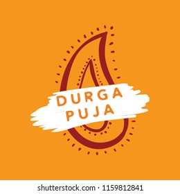Durga puja. Festival of India. Vector typography set for banner, logo design.
