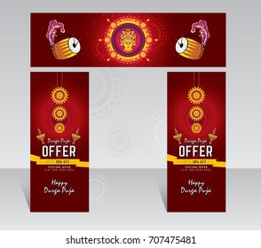 Durga Puja Festival Offer Banner Design Template