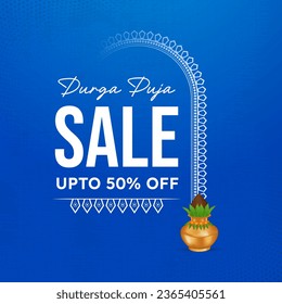 Oferta del Festival Durga Puja, descuento, etiquetas de venta Diseño creativo	