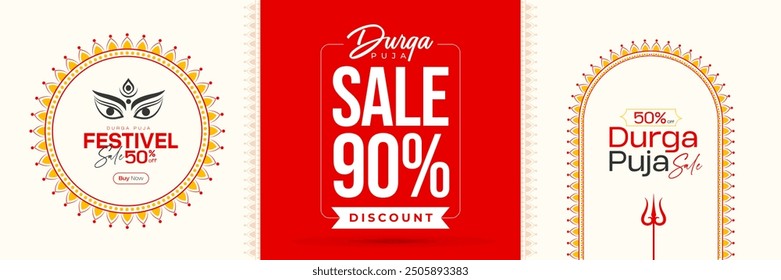 Durga Puja Festival Oferta, Durga Puja Oferta, Venta, Durga Puja Etiqueta, Durga Puja Fondo