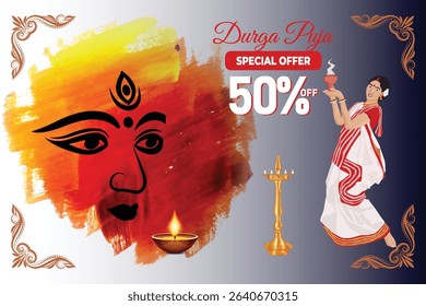 Durga Puja Festive promotion Template Design