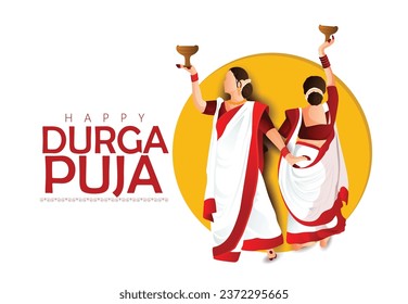 Durga Puja con la diosa Durga ilustración facial del festival indio Navratri