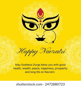 Durga Puja and Happy navratri festival goddess durga worship background