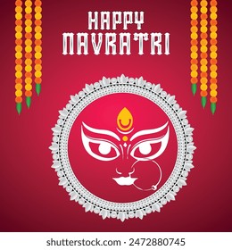 Durga Puja and Happy navratri festival goddess durga worship background