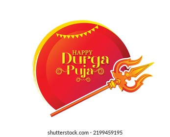 Durga Puja illustration for happy Navratri celebration.