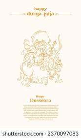 dibujo de línea durga puja del vector durga maa