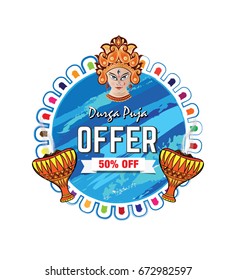 Durga Puja Offer Template Design