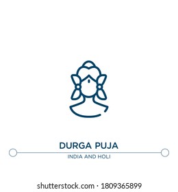 durga puja Umriss Vektorsymbol. einfache Elementgrafik. durga puja Umriss Symbol aus editierbarem india Konzept. kann für Web und mobile
