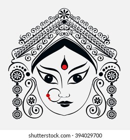 Durga Saraswati Lakshmi Hand Drawn Style Stock Vector (Royalty Free ...