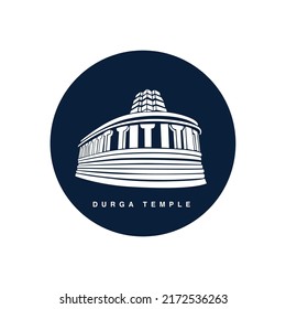 Durga temple Aihole vector icon. Kanaka Durga Temple icon.