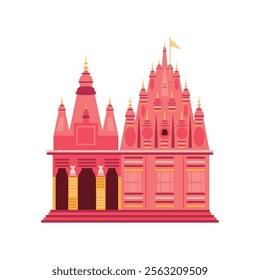 durga temple hinduism religion isolated vector