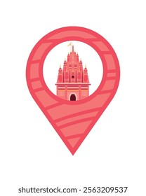 durga temple location map isolated vector