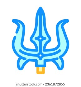 durga trident trishul color icon vector. durga trident trishul sign. isolated symbol illustration