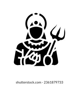 durga trident trishul glyph icon vector. durga trident trishul sign. isolated symbol illustration