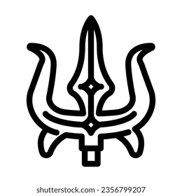 durga trident trishul line icon vector. durga trident trishul sign. isolated contour symbol black illustration