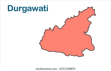 Mapa da subdivisão de Durgawati, Distrito de Kaimur, Estado de Bihar, República da Índia, Governo de Bihar, território indiano, Índia Oriental, política, aldeia, turismo