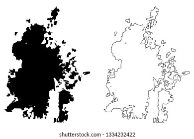 Durham City (United States cities, United States of America, usa city) map vector illustration, scribble sketch City of Durham map