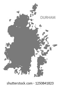 Durham North Carolina city map grey illustration silhouette shape