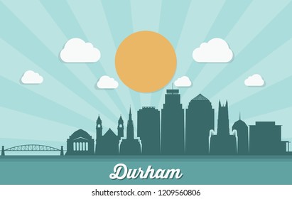 Durham skyline - North Carolina - United States of America USA - vector illustration