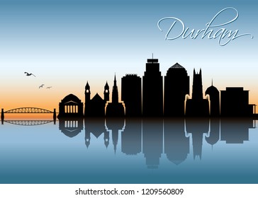 Durham skyline - North Carolina - United States of America USA - vector illustration