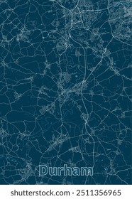Durham, United Kingdom artistic blueprint map
