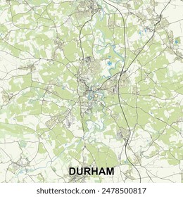 Durham, Reino Unido mapa poster art