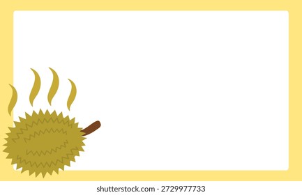 Durian background with copy space or blank space cartoon vector illustration suitable for promotion business education or greeting card