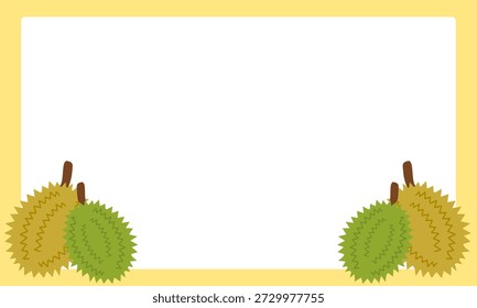 Fundo duriano com espaço de cópia ou espaço em branco ilustração vetorial de desenhos animados adequada para promoção de educação empresarial ou cartão de saudação. Fruto do Durian a partir de recursos gráficos asiáticos