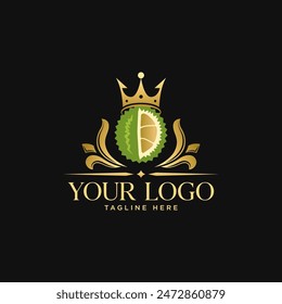 
Durian business logo, brown, black background