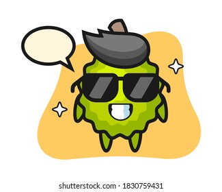 Durian cartoon with cool gesture