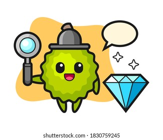 Caricatura duriana con un diamante