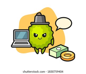 Caricatura de Durian como hacker