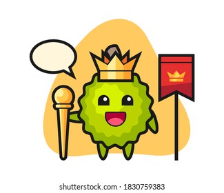 Durian cartoon as a king