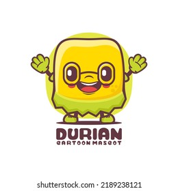 Durian cartoon mascot. fruit vector illustration. isolated on a white background