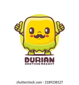 Durian cartoon mascot. fruit vector illustration. isolated on a white background