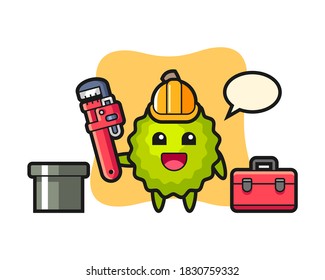 Durian cartoon as a plumber