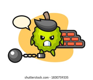 Caricatura duriana como prisionero