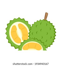 Vector de dibujos animados durión. Durian sobre fondo blanco. Diseño del logo durión.